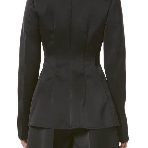 Carolina Herrera Double-bonded Satin Suit Jacket Black - Picture 7 of 7